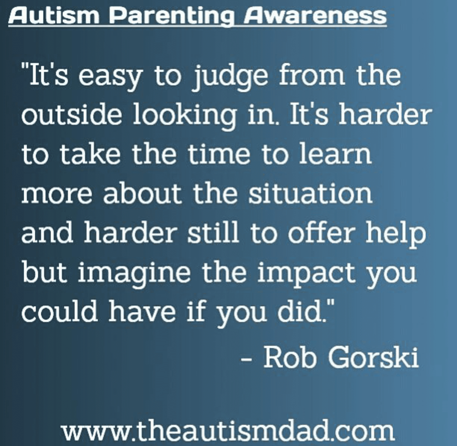 A positive message about #Autism Parenting