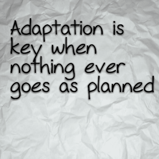 Adaptation is key when nothing ever goes as planned