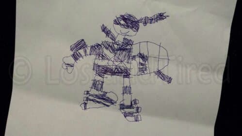 Check out Emmett's awesome Ninja Turtle