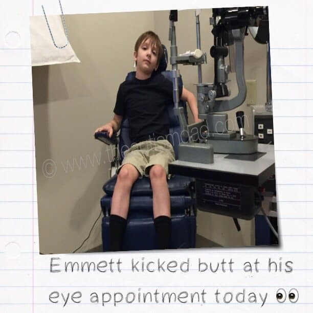 Emmett kicked butt at his eye appointment today