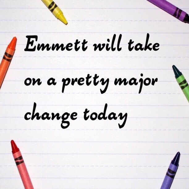 Emmett will take on a pretty major change today