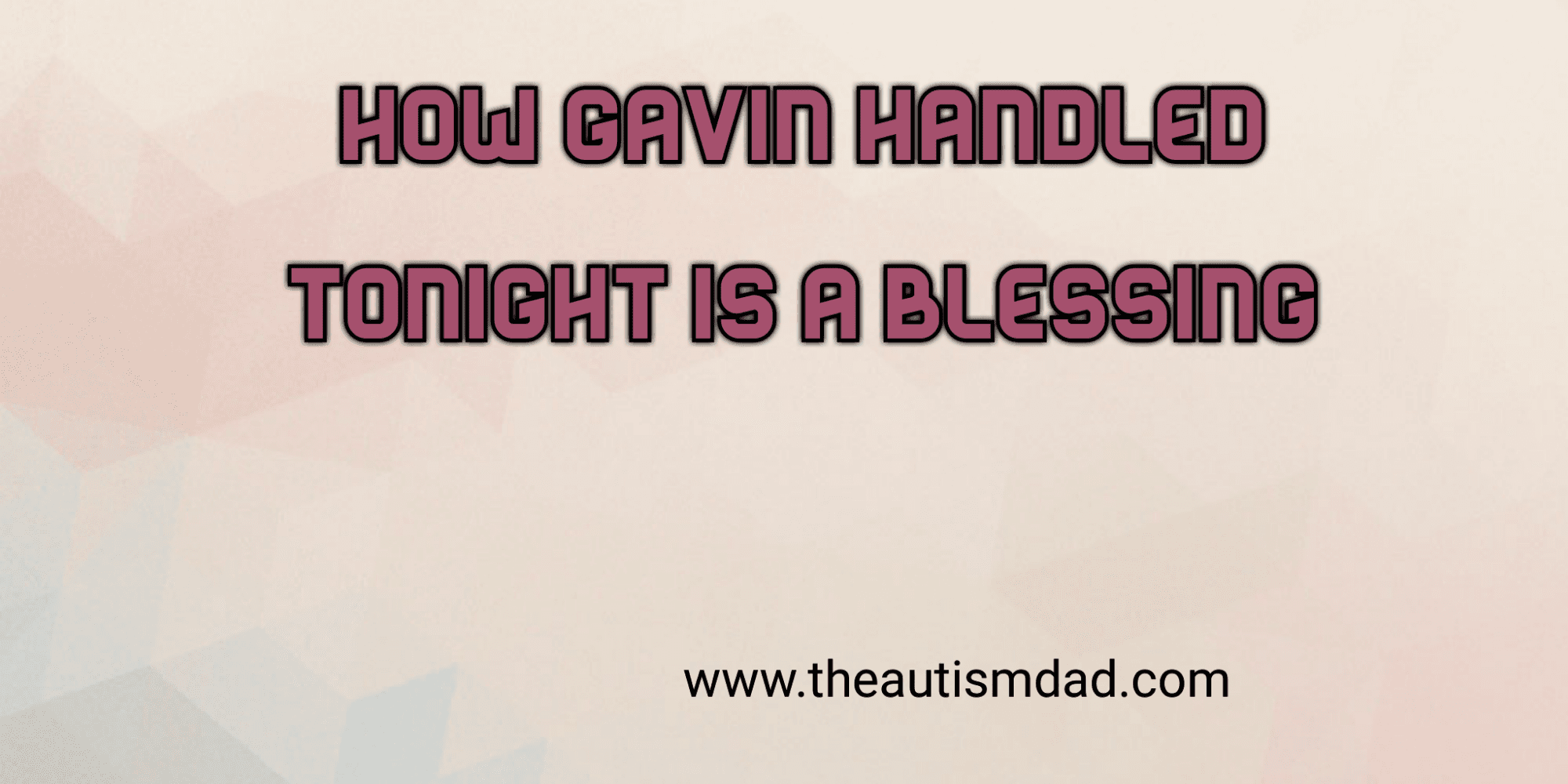 How Gavin handled tonight is a blessing