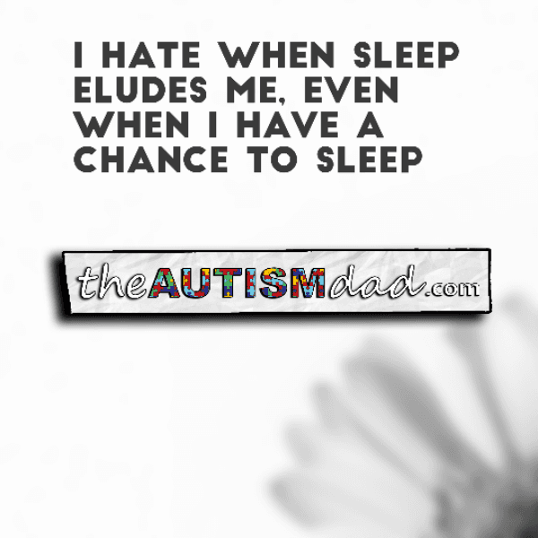 I hate when sleep eludes me, even when I have a chance to sleep