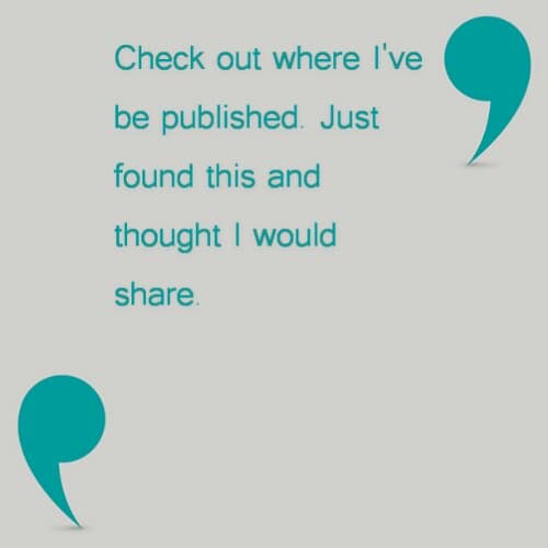 I'm honored to have been published again
