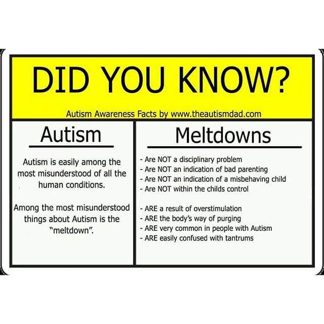Important facts about Autism and Meltdowns. PLEASE share this now