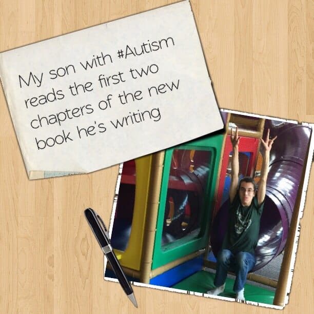 My son with #Autism reads the first two chapters of the new book he's writing