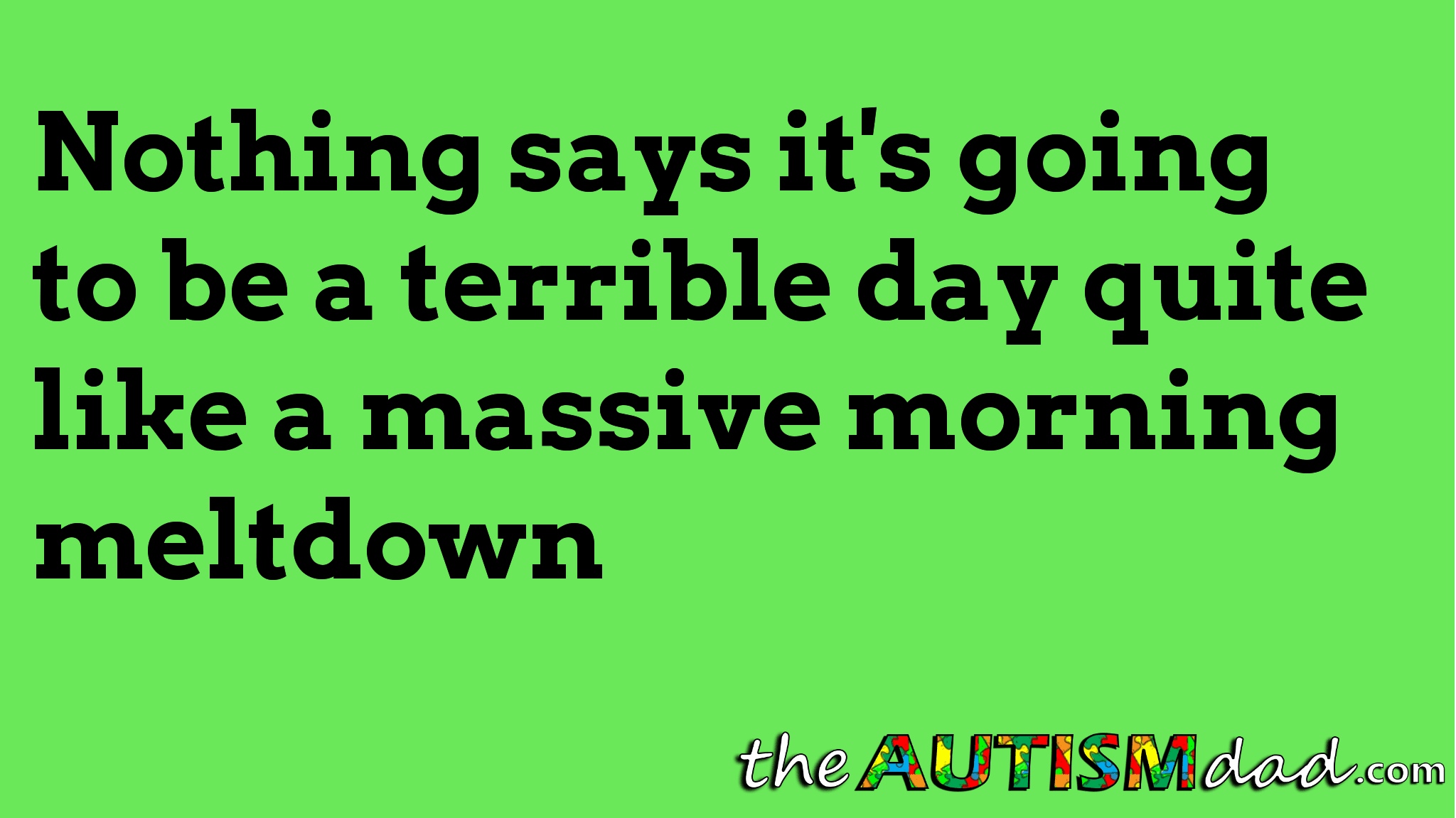 Nothing says it's going to be a terrible day quite like a massive morning #meltdown