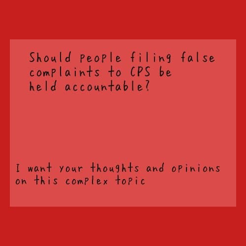 Should people who file false claims to Child Protective Services be held accountable?