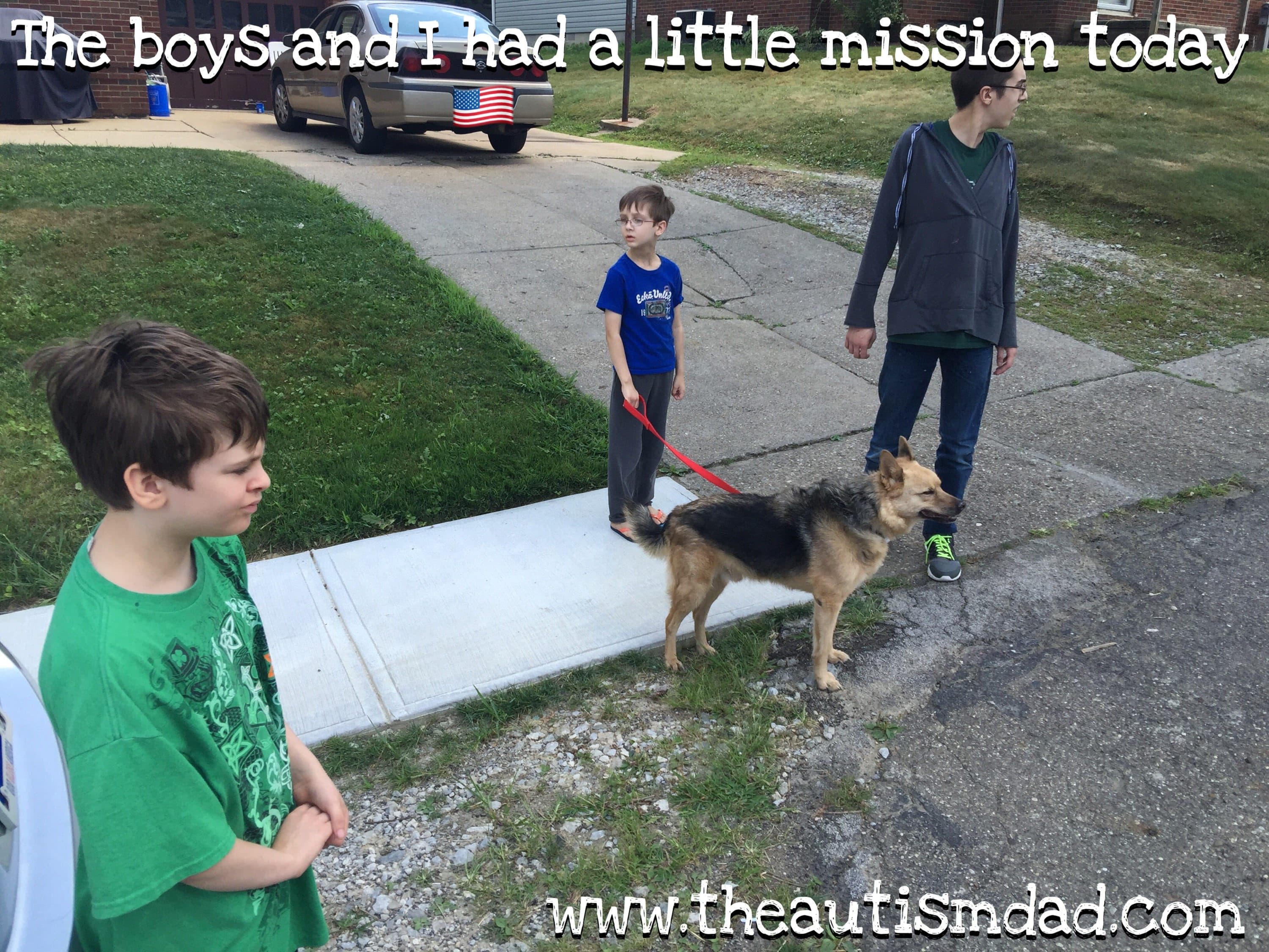 The boys and I had a little mission today