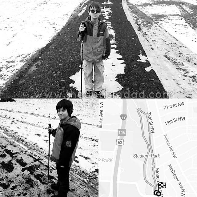 The boys and I met Grandma for a winter walk this afternoon
