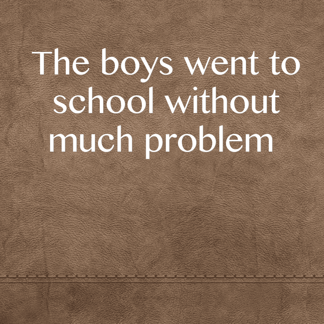 The boys went to school without much problem