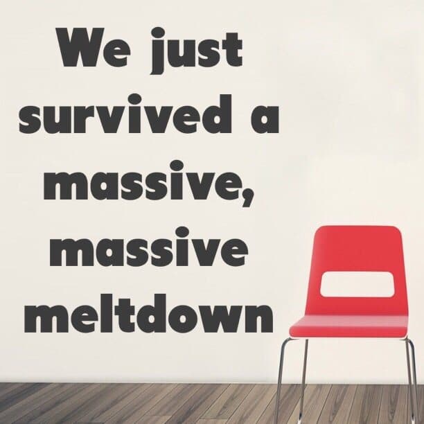 We just survived a massive, massive meltdown