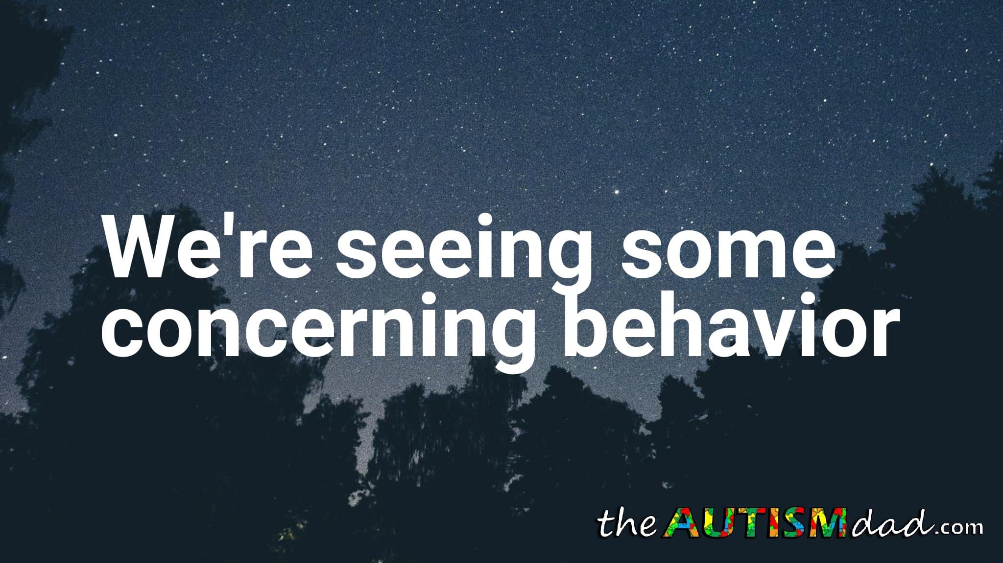 We're seeing some concerning behavior